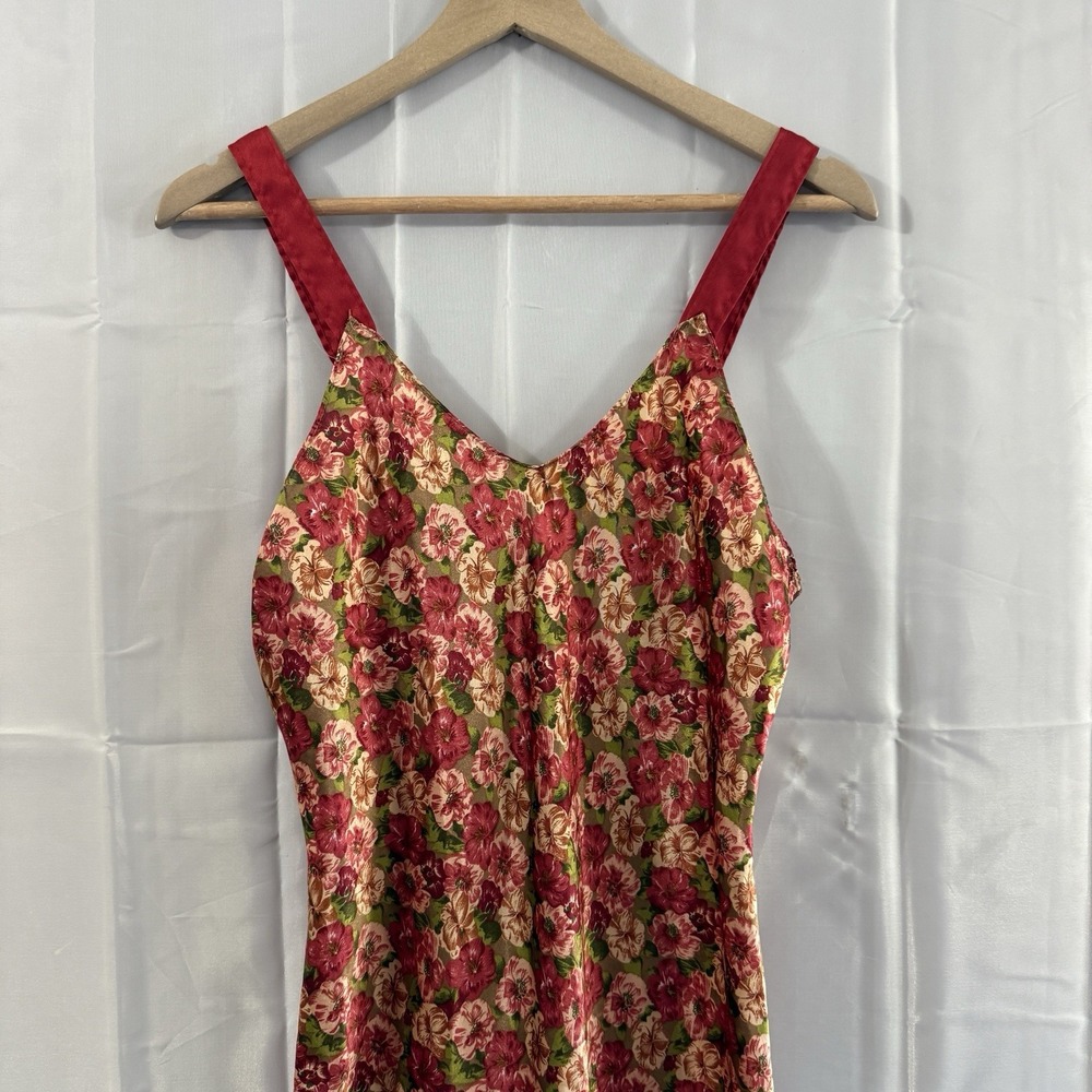 Vintage Pinx Nightgown M Floral Made USA Satin‎ Floral Lingerie Sexy Cottagecore